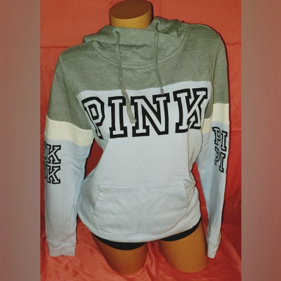 PINK Victoria's Secret Sweaters - Sz S Victoria's Secret Pink Blue Hoodie Sweater